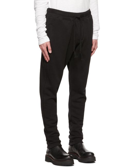 Greg Lauren Black Lace Up Sweatpants for men
