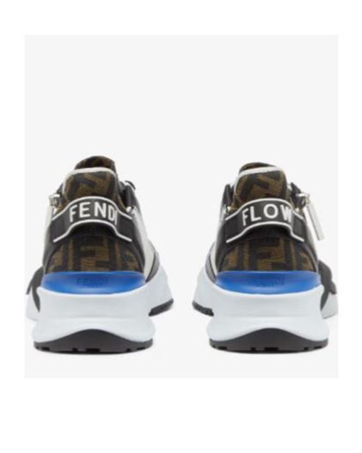 Fendi Multicolor Flow Ff Jacquard Lace-Up Sneakers for men