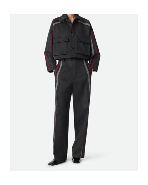 Bottega Veneta Black Collared Button-Up Jacket
