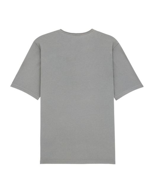 Saint Laurent Gray Logo Embroidered Crewneck T-Shirt for men