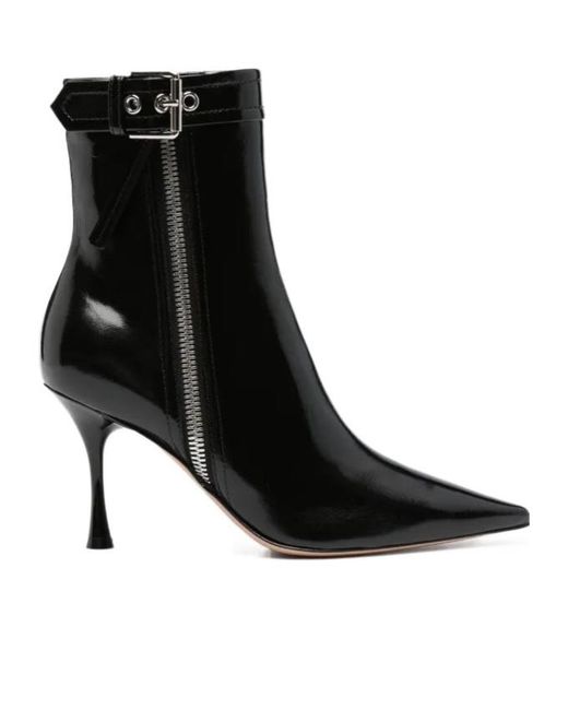 Gianvito Rossi Black 95Mm Leather Ankle Boots