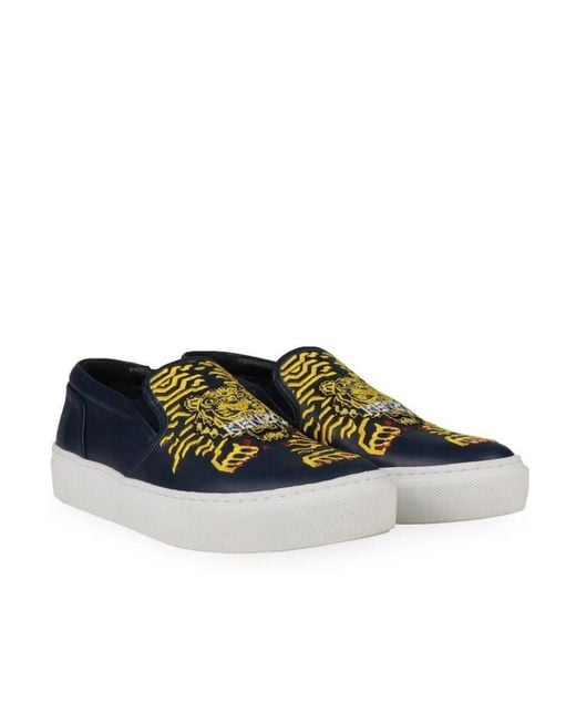 KENZO Blue Tiger Head Embroidered Leisure Sports Shoes