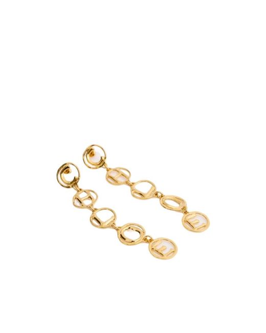 Chloé Metallic Script Long Earrings