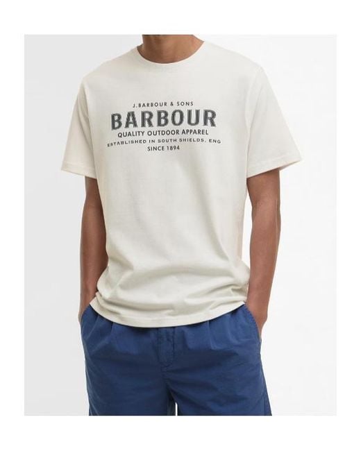 Barbour White Moorside T-Shirt for men