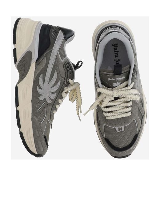 Palm Angels Gray Palm Tree Patch Chunky Sole Sneakers for men