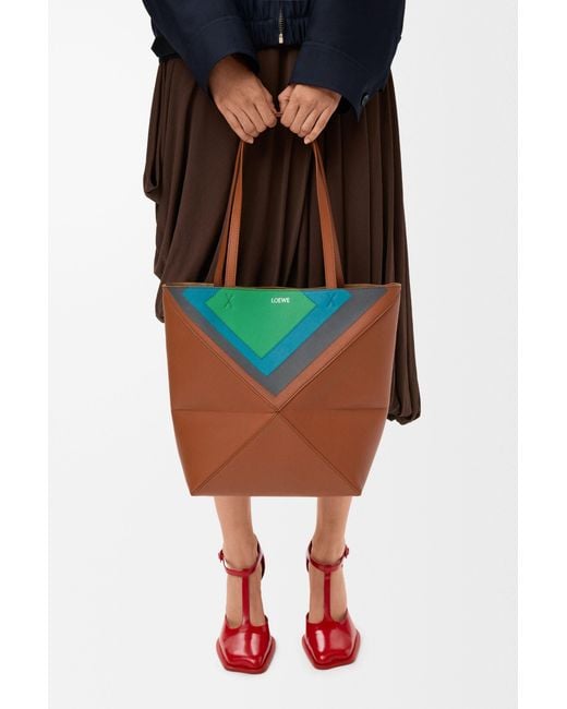 Loewe Blue Medium Puzzle Fold Tote Bag