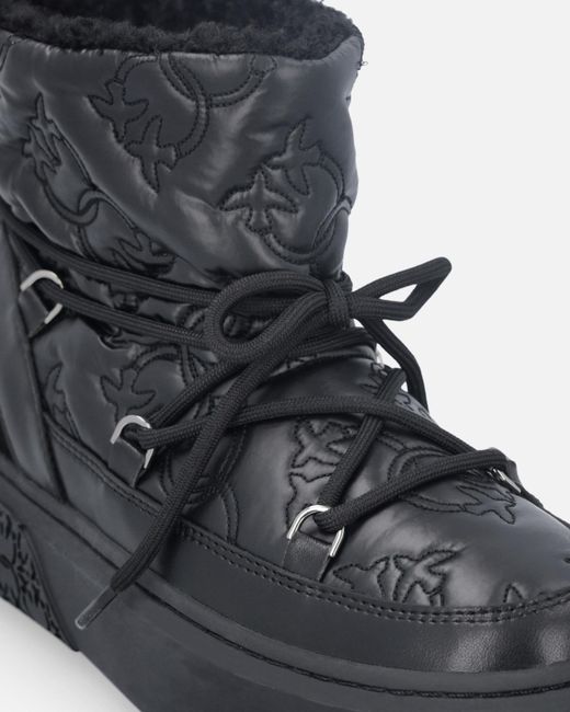 Pinko Black Round Toe Quilted Ankle Boots