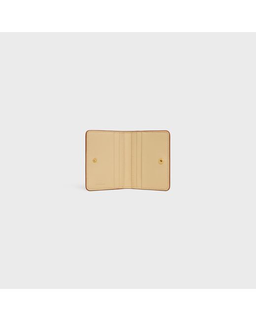 Céline Brown Bi-Fold Card Holder Triomphe Stamp