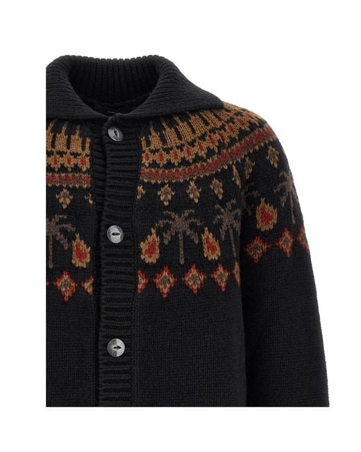 Alanui Black 'Sweet Winter' Cardigan for men