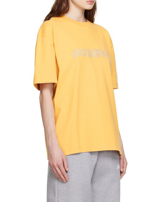 Jacquemus Multicolor Raphia Embroidered Logo T-Shirt for men