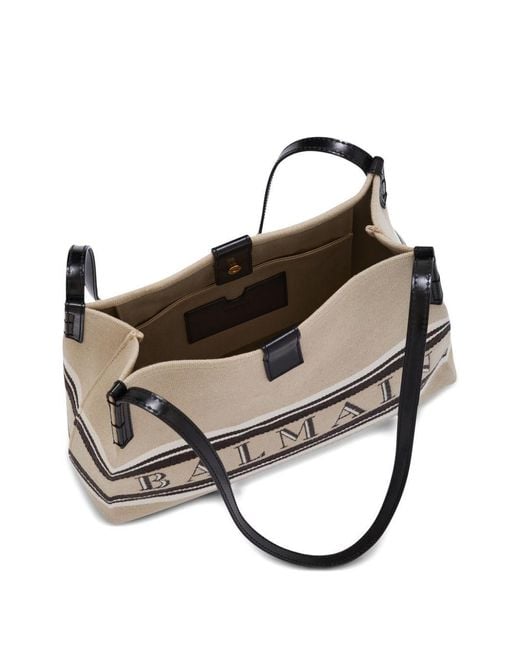 Balmain White Small Release Top Handle Bag