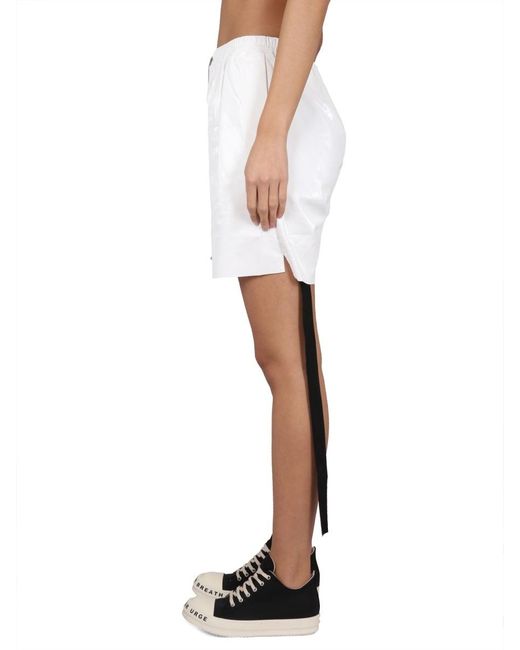 Rick Owens White Drawstring Shorts