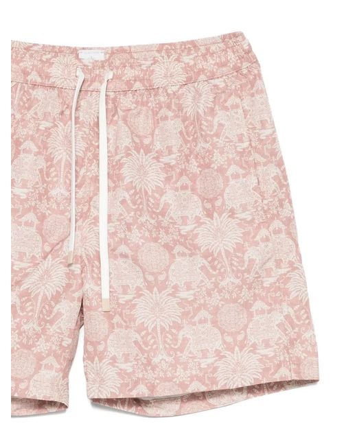 Eleventy Pink Drawstring Swim Trunks for men
