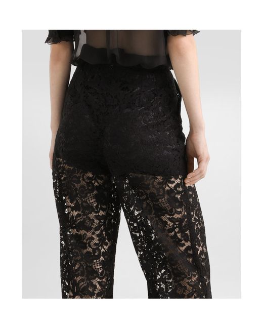 Dolce & Gabbana Black Lace Casual Pants