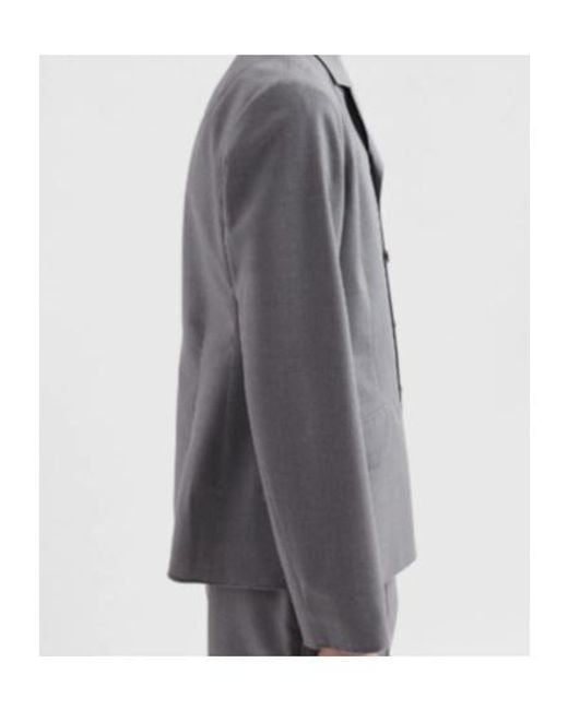 Jil Sander Gray Jacket 109 Single-Breasted Blazer for men
