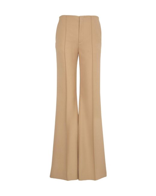 Chloé Natural Pleated Casual Pants