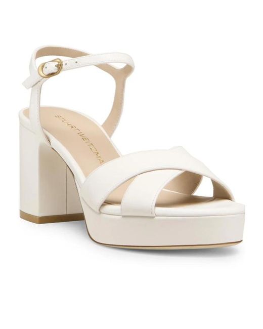 Stuart Weitzman White Dayna Platform 80