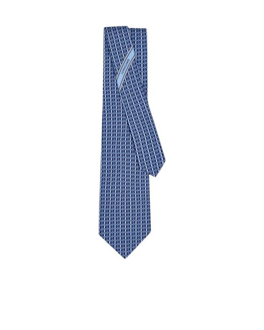 Ferragamo Blue Ferragamo Geometric Pattern Tie for men