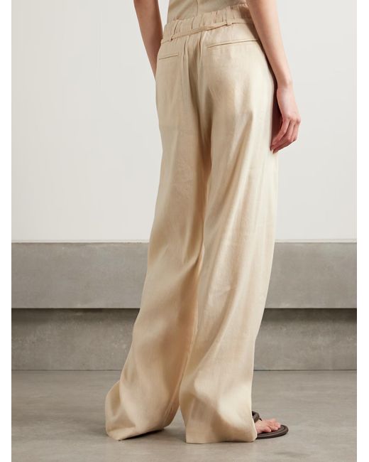 Proenza Schouler Natural Magnus Drawstring Wide-Leg Pants