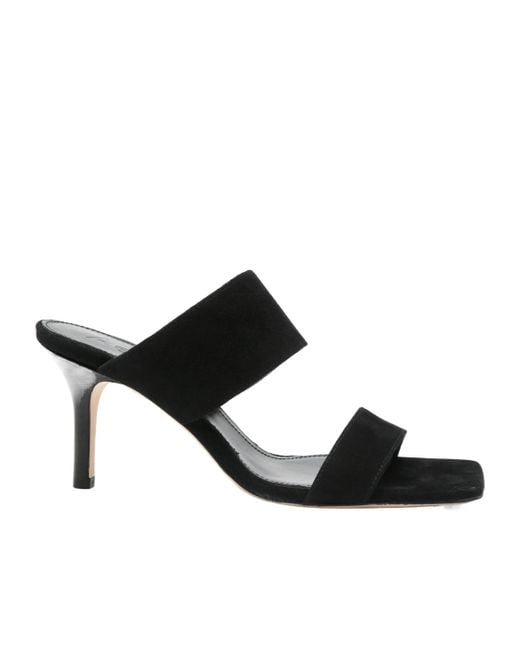 Aeyde Black Square Toe High Heel Sandals