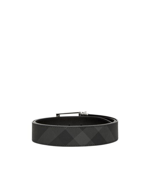 Burberry White Logo Engraved Reversible Buckle Belt for men