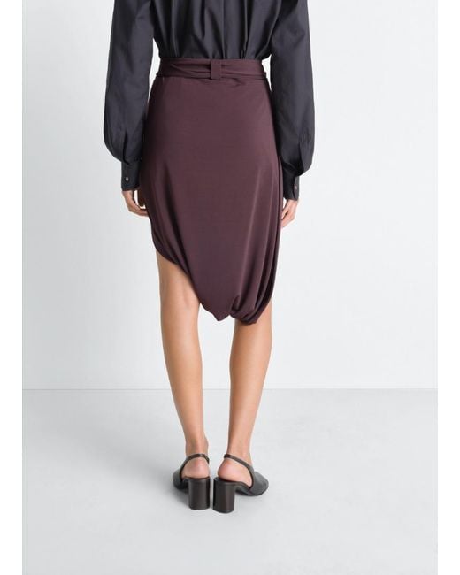 Lemaire Purple Tie-Detail Draped Midi Skirt