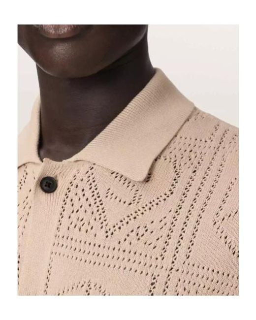 AllSaints Natural Arktx Perforated-Knit Short-Sleeve Cardigan for men