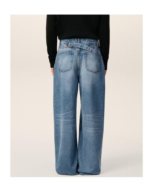 AMI Blue Wide Leg Jeans for men