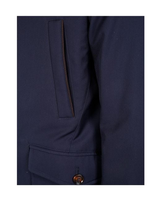 Moorer Blue Stand Collar Jacket for men