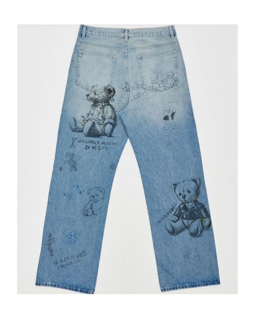 DOMREBEL Blue Belt-Loop Jeans for men
