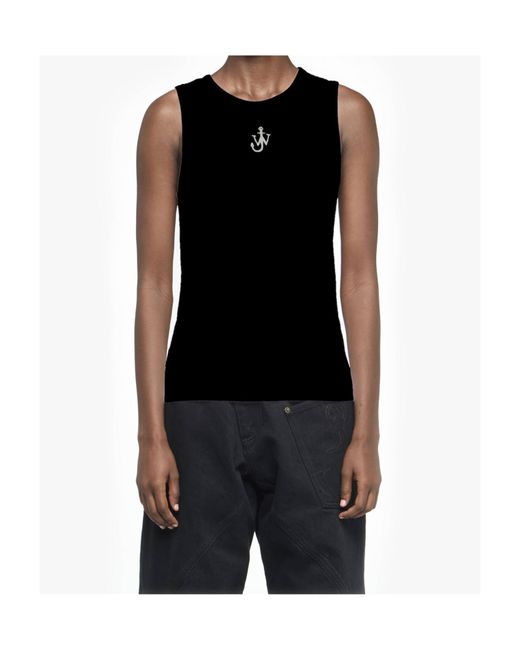 J.W. Anderson Black Jw Anderson Anchor Logo Tank Top