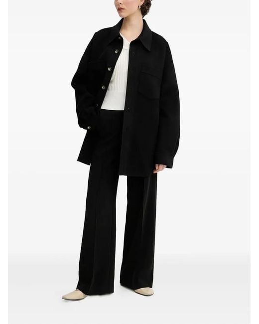 Nanushka Black Button-Fastening Shirt Jacket