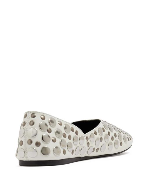 Khaite White Stud-Embellished Jane Ballerinas