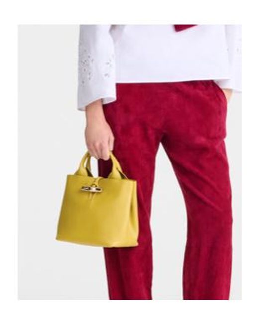 Longchamp Yellow Small Roseau Tote Bag