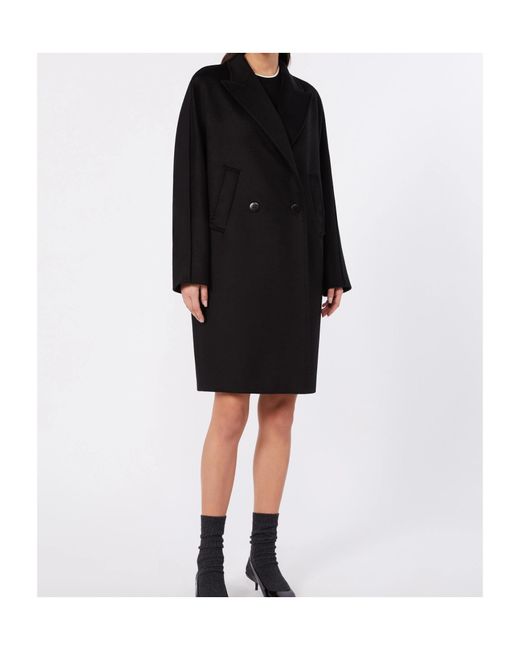 Max Mara Black Studio Double Breasted Coat
