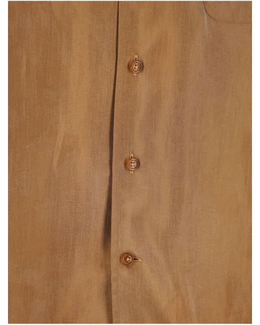 Vivienne Westwood Brown Orb Embroidered Shirt for men