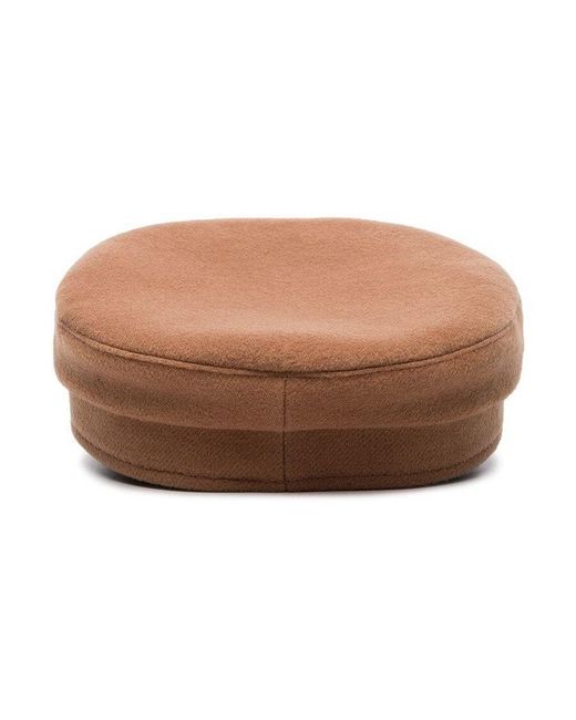 Ruslan Baginskiy Brown Initial Detailed Baker Boy Cap