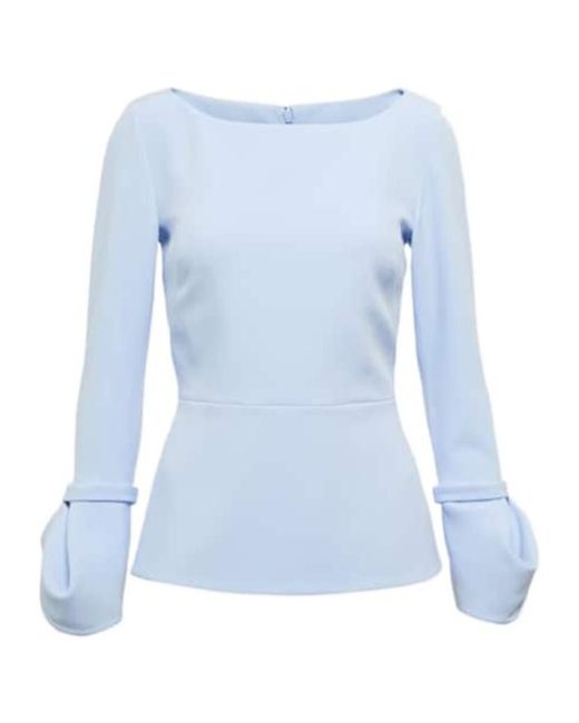 Safiyaa Blue Peplum Crêpe Top