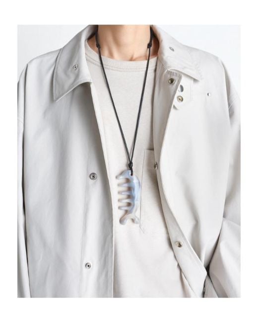 Lemaire White Beluga Gua Sha Necklace for men