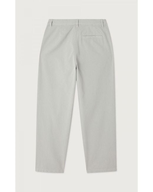 American Vintage Gray Relaxed Cotton Pants for men
