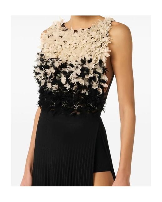 Elisabetta Franchi Black Carpet Tulle Jersey Dress