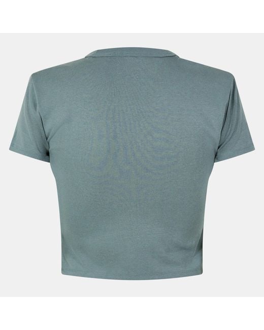 Boss Blue Cotton Cropped Tshirt