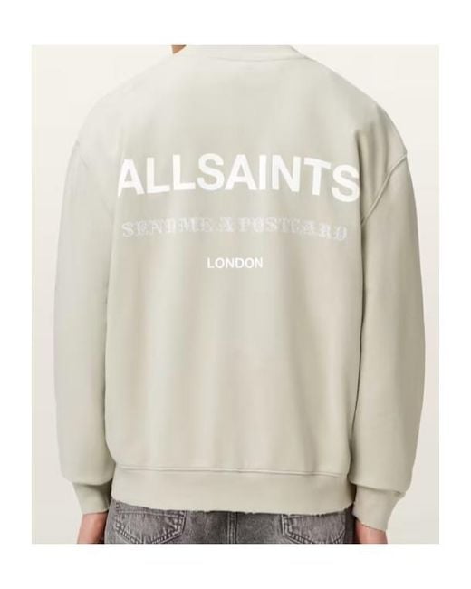 AllSaints White Dreamer Oversized Crew Neck Sweatshirt for men