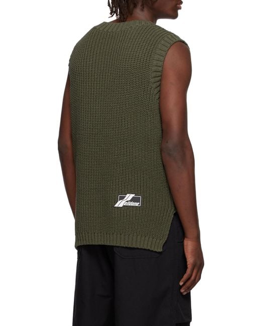 we11done Black Cotton Rib Knitted Vest