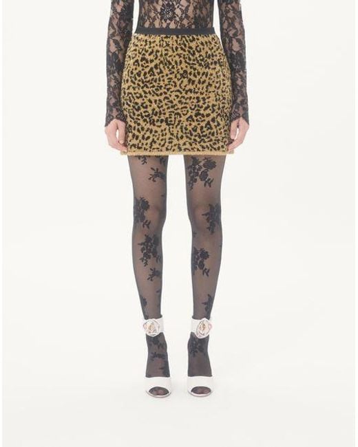 Valentino Metallic Leopard-Print Lurex Miniskirt