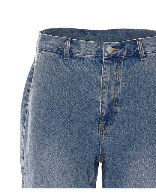 DUNST Blue Straight Wide-Leg Jeans for men