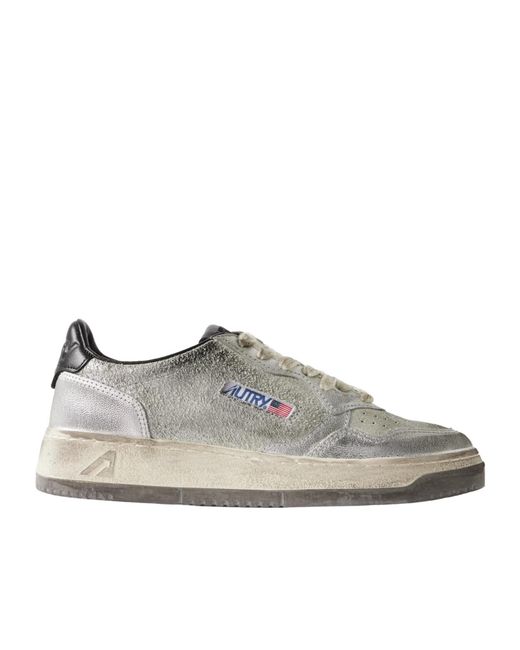 Autry Gray Uper Vintage Distressed Sneakers