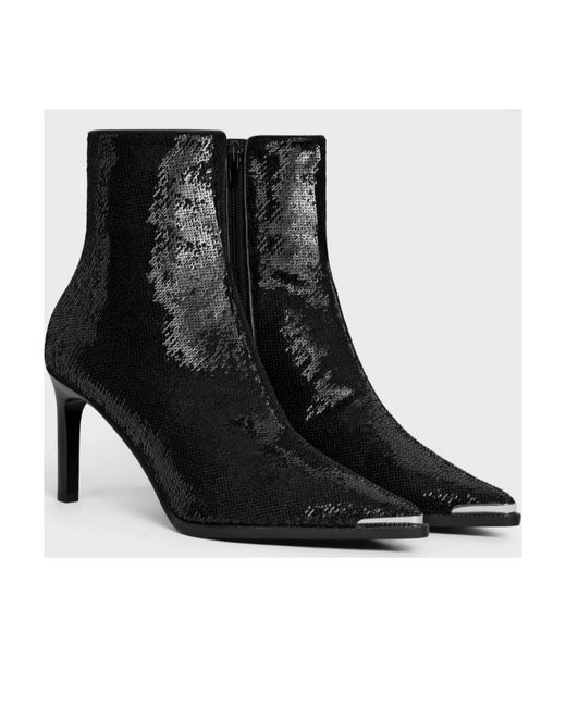Céline Black Verneuil Ankle Boot With Metal Toe