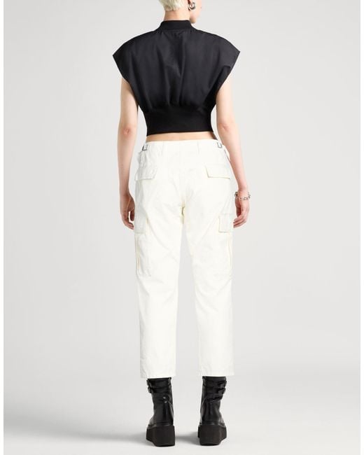 MM6 by Maison Margiela White Straight-Leg Cargo Pants