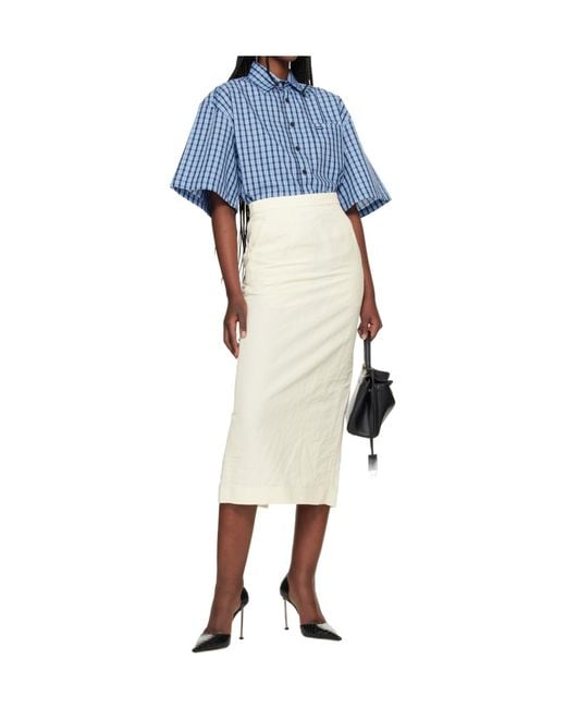 Willy Chavarria White Tubo Midi Skirt With A Back Slit